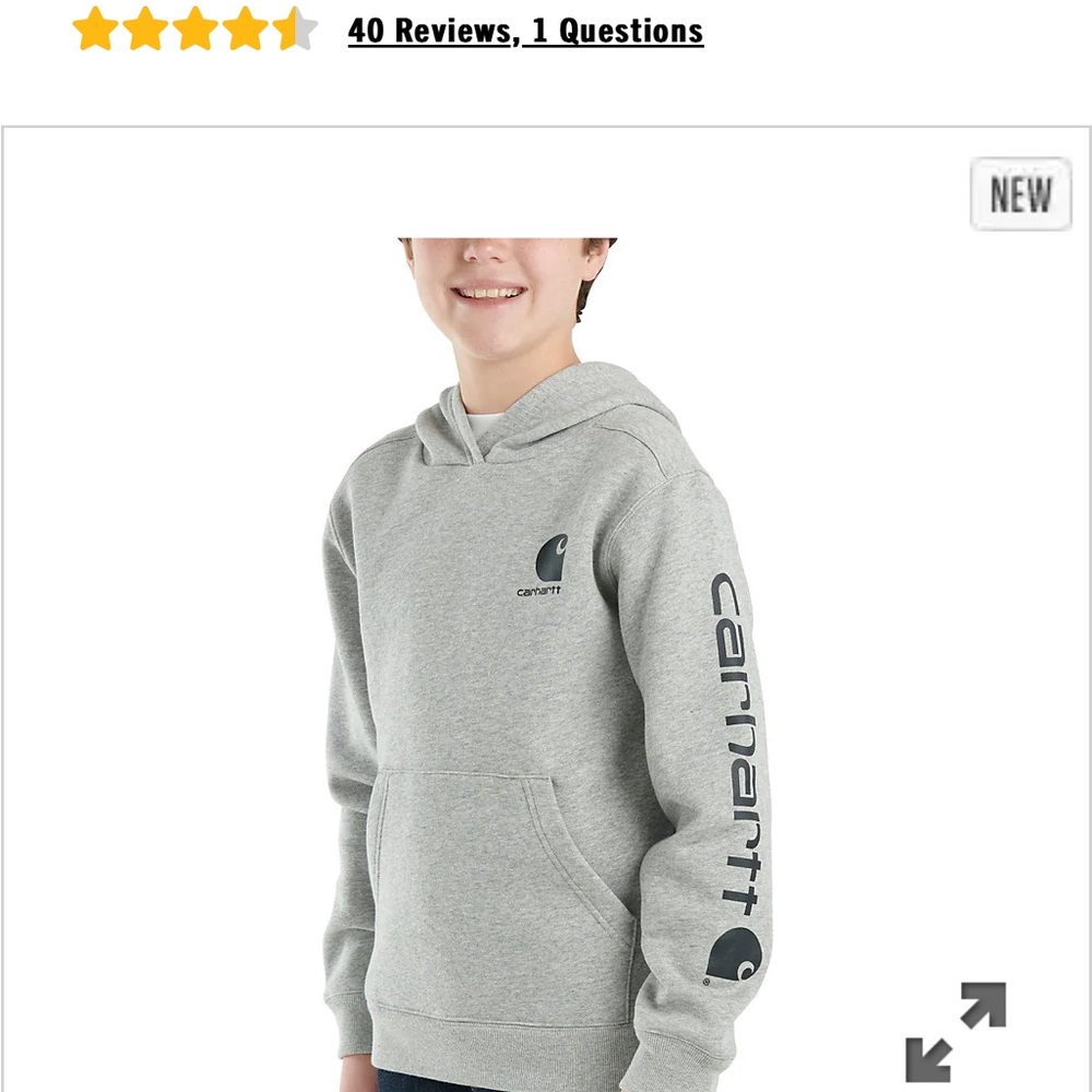 Carhartt Heather Gray Pullover Hoodie YM (10/12)